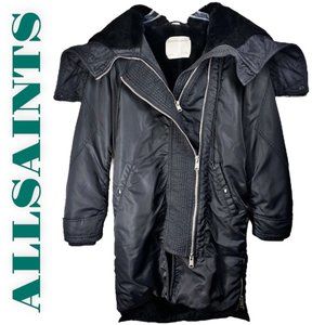 All Saints Black Oversized Jacket